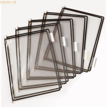 Tarifold Sichttafel A4 Edelstahl seitl. offen 10 Stck schwarz