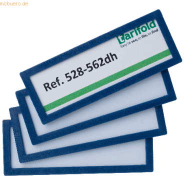 5 x Tarifold Inforahmen 120X45mm magnetisch Kunststoff 4 Stck blau