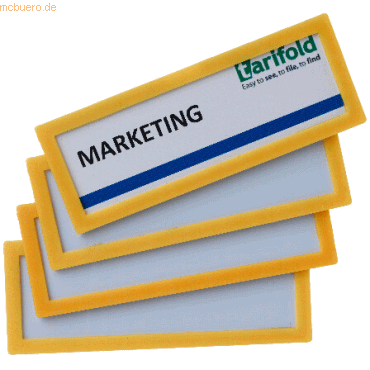 5 x Tarifold Inforahmen 120X45mm magnetisch Kunststoff 4 Stck gelb