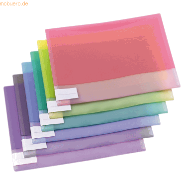 Tarifold Sichthlle A4 quer 2 Taschen und Klappe farbig sortiert 12 St