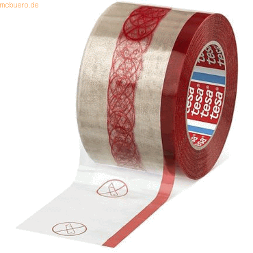24 x Tesa Packband tesapack mit Fingerlift (rot) 66m:75mm transparent
