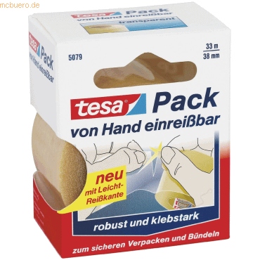 6 x Tesa Packband tesapack Express 5079 38mm x 33m PVC transparent