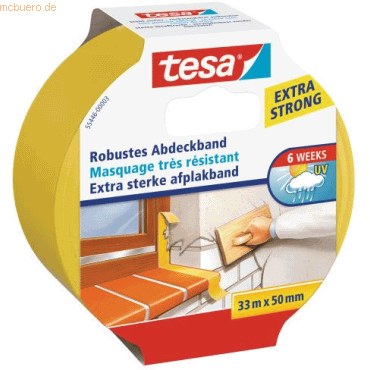 6 x Tesa Abdeckband 50mm x 33m robust gelb