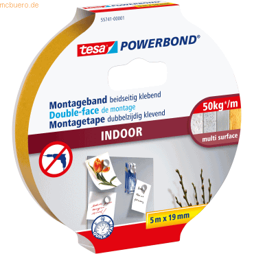 10 x Tesa Montageband Powerbond Indoor 19mmx5m