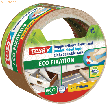 6 x Tesa Verlegeband ecoLogo Fixation doppelseitig 50mmx5m