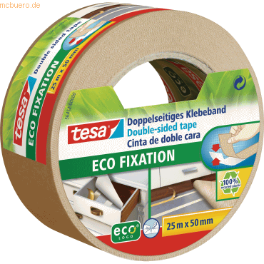 6 x Tesa Verlegeband ecoLogo Fixation doppelseitig 50mmx25m