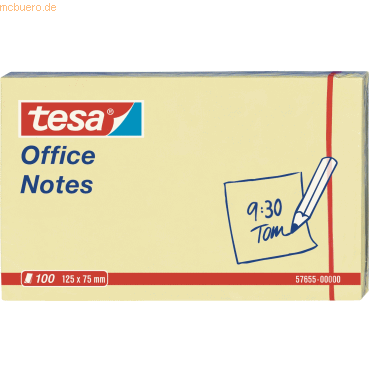 Tesa Haftnotizen tesa Office Notes 125x75mm 100 Blatt gelb