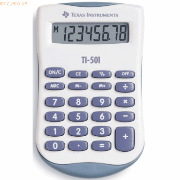 Texas Instruments Taschenrechner TI-501 8-stellig Batteriebetrieb wei