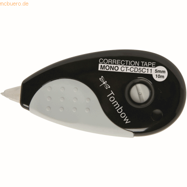 Tombow Korrekturroller Mono Grip 5mmx10m Komfortgriff schwarz