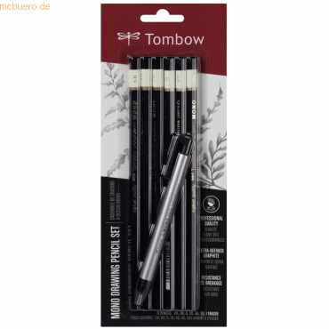 6 x Tombow Bleistift-Set Mono 6 Bleistifte + 1 Radierstift