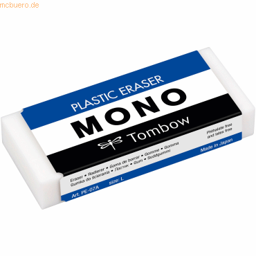 10 x Tombow Radierer Mono L PVC weiß