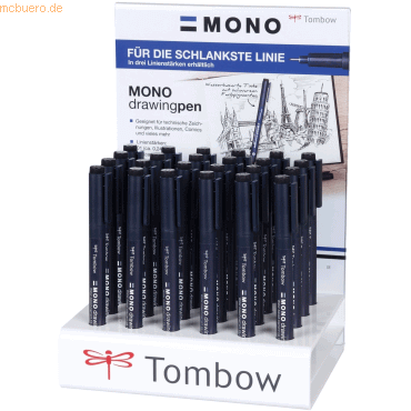 Tombow Fineliner Mono drawing pen 01/03/05 schwarz VE=24 Stück