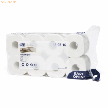 9 x Tork Toilettenpapier Premium Tissue 3-lagig hochweiß VE=8 Rollen