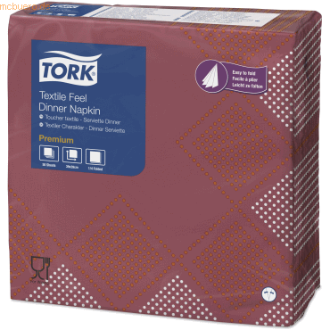 12 x Tork Dinnerservietten Premium Textile Feel 39x39cm 1/4 Falz 1-lag