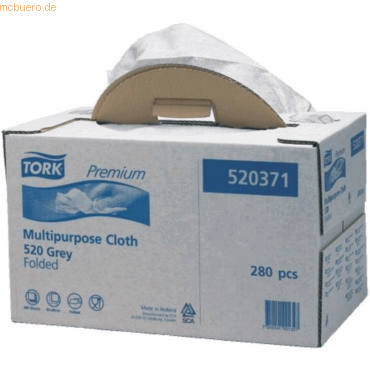 Tork Reinigungstcher Premium 520 1-lagig 38,5x43cm grau VE=280 Tcher
