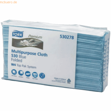 Tork Reinigungstcher Premium 530 1-lagig 38,5x43cm blau VE=5x100 Tch