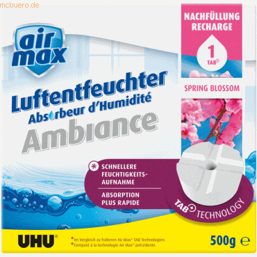 6 x Uhu Luftentfeuchter Airmax Ambiance Tabs Spring Blossom 500g