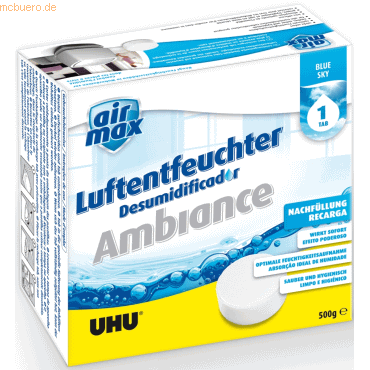 Uhu Luftentfeuchter Airmax Ambiance Tabs Blue Sky 500g