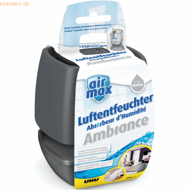 Uhu Luftentfeuchter Airmax Ambiance Originalpackung 100 g anthrazit