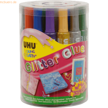 24 x Uhu Klebstoff Young Creativ Glitter Glue Original 20ml VE=24 Tube