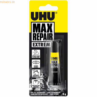 6 x Uhu Alleskleber Max Repair extrem ohne Lösungsmittel Tube VE=8g