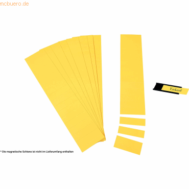 Ultradex Einsteckkarten fr 15mm Einsteckschiene 40x12mm gelb VE=220 S