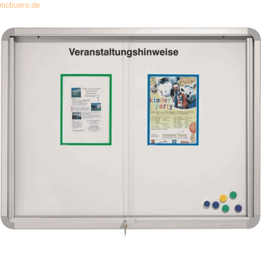 Ultradex Vitrine mit Acrylglas-Schiebetren 1750x1240x60mm Aluminium