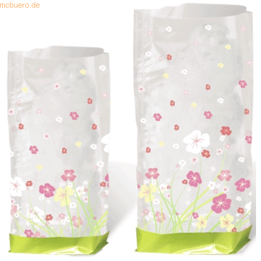 10 x Ludwig Bähr Geschenk-Bodenbeutel Blumen 11,5x19cm
