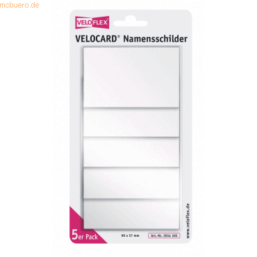 10 x Veloflex Namenschilder 60x90mm glasklar VE=5 Stck