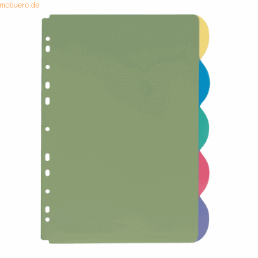 Veloflex Register A4 PP 5-teilig farbig-transparent
