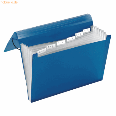 Veloflex Fchermappe A4 Crystal blau 6 Fcher