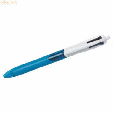 Bic Kugelschreiber 4-Farb mit Drcker wei/blau transluzentgrn