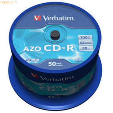 Verbatim CD-Rohlinge 700MB/80min crystal Spindel VE=50 Stück