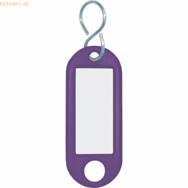 100 x Wedo Schlüsselanhänger mit S-Haken violett
