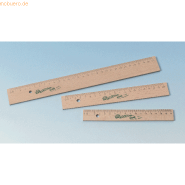 10 x Wedo Lineal Holz 40cm braun