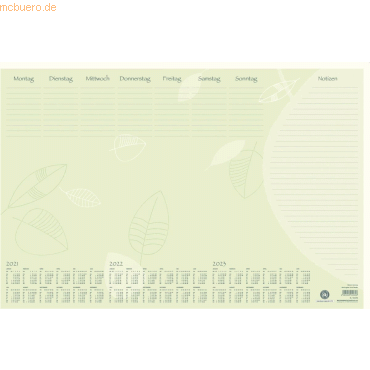 Zettler Papier-Schreibunterlage Natura 60x40cm RC mit Kalendarium 2020