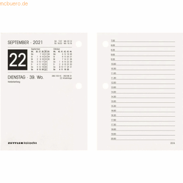 Zettler Umlegekalender-Ersatzblock 8x11cm Kalendarium 2020