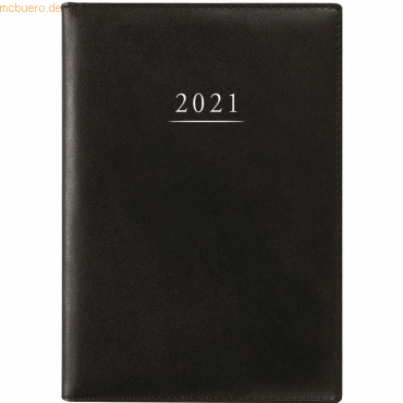 Zettler Buchkalender 15x21cm 1 Tag/1 Seite Leder schwarz Kalendarium 2