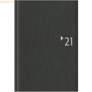 Zettler Buchkalender 869 14x20,5cm Silverline Kunststoff anthrazit Kal