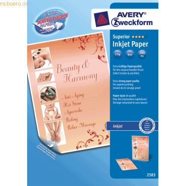 Inkjetpapier A4 170g/qm 2-seitig beschichtet VE=100 Blatt Inkjetpapier A4 170g/qm 2-seitig beschichtet VE=100 Blatt