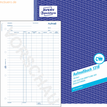 Formularbuch Aufmaßbuch A4 100 Blatt Formularbuch Aufmaßbuch A4 100 Blatt