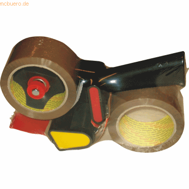 Packband 50mmx66m 50my braun VE=2 Stück + Abroller braun Packband 50mmx66m 50my braun VE=2 Stück + Abroller braun