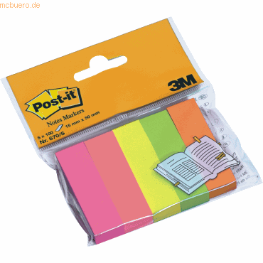 Haftnotizen Page Markers sortiert 15x50mm 5x100 Blatt Haftnotizen Page Markers sortiert 15x50mm 5x100 Blatt