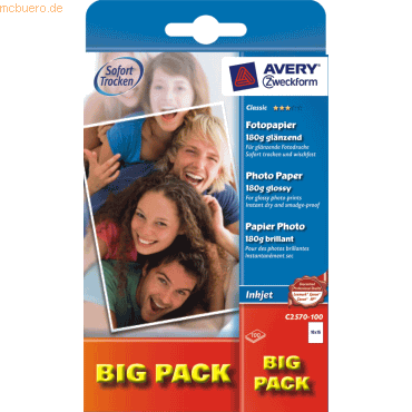 Inkjet-Fotopapier Classic A6 einseitig beschichtet glänzend 180 g/qm 100 Blatt Inkjet-Fotopapier Classic A6 einseitig beschichtet glänzend 180 g/qm 100 Blatt