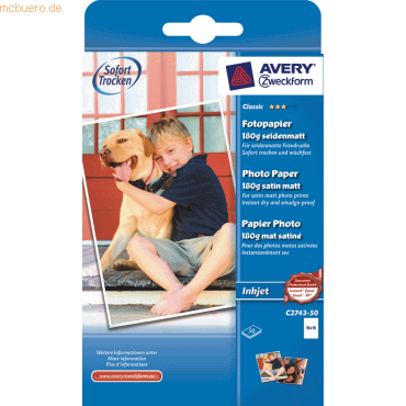 Inkjet-Fotopapier Classic A6 einseitig beschichtet seidenmatt 180 g/qm 50 Blatt Inkjet-Fotopapier Classic A6 einseitig beschichtet seidenmatt 180 g/qm 50 Blatt