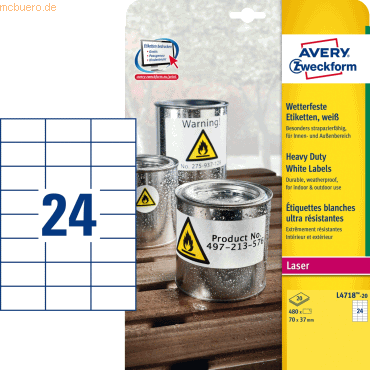 Etiketten wetterfest Polyester weiß 70x37mm VE=480 Etiketten Etiketten wetterfest Polyester weiß 70x37mm VE=480 Etiketten