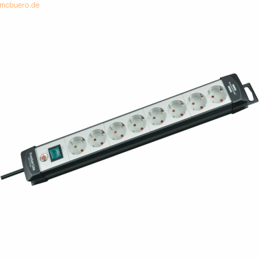 Steckdosenleiste Premium-Line 8-fach 5m mit Schalter schwarz/lichtgrau