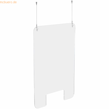 Sicherheitsscheibe Exascreen Plexiglas Deckenbefestigung BxH 66x100cm Sicherheitsscheibe Exascreen Plexiglas Deckenbefestigung BxH 66x100cm
