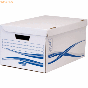 Klappdeckelbox Maxi Bankers Box Basic 350x260x350mm weiß/blau 10 Stück Klappdeckelbox Maxi Bankers Box Basic 350x260x350mm weiß/blau 10 Stück