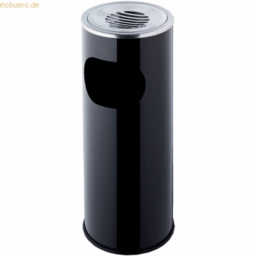 Standaschenbecher mit Abfallbehälter Höhe 60,5cm schwarz Standaschenbecher mit Abfallbehälter Höhe 60,5cm schwarz